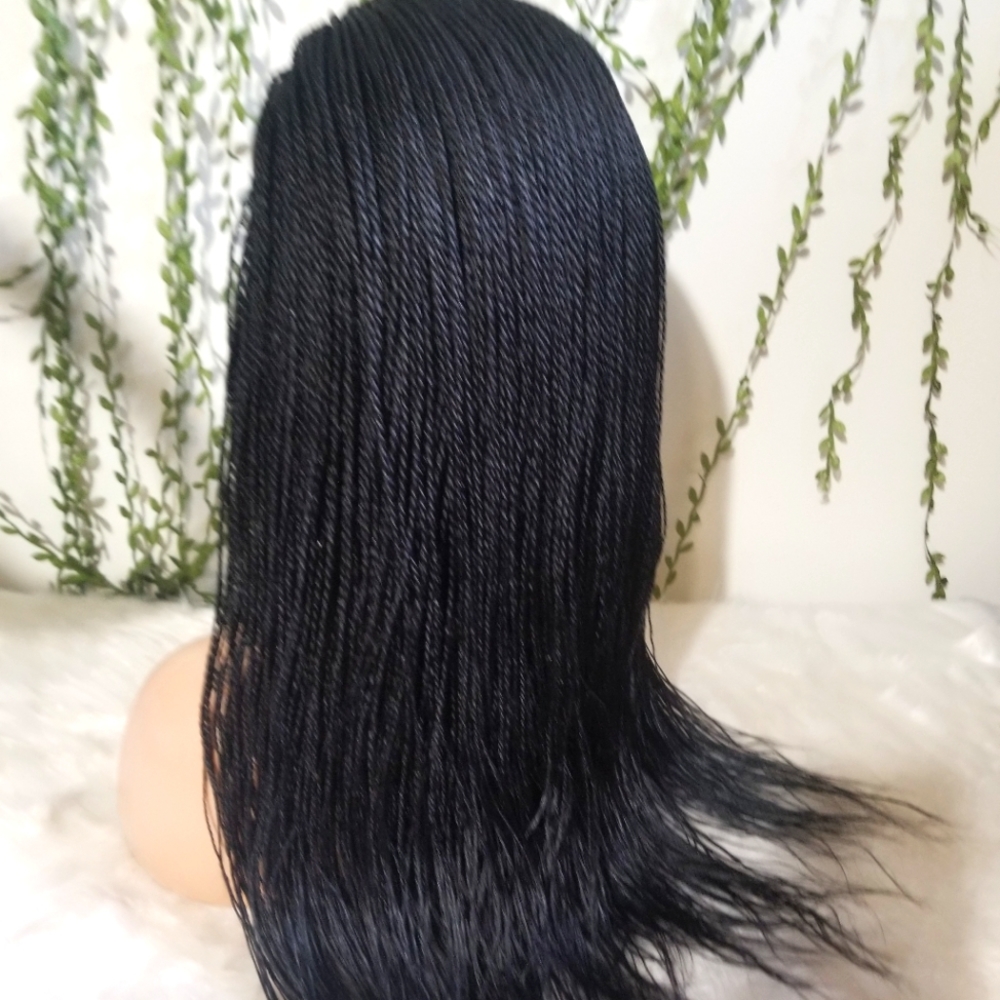 Black Micro Braided Senegalese Twists Headband Wig - Versatile Women’s Hairpiece - Picture 3 of 3